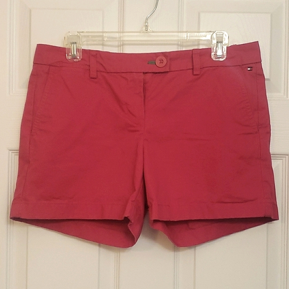 TOMMY HILFIGER BRIGHT PINK SHORTS FLAT FRONT POCKETS SIZE 8